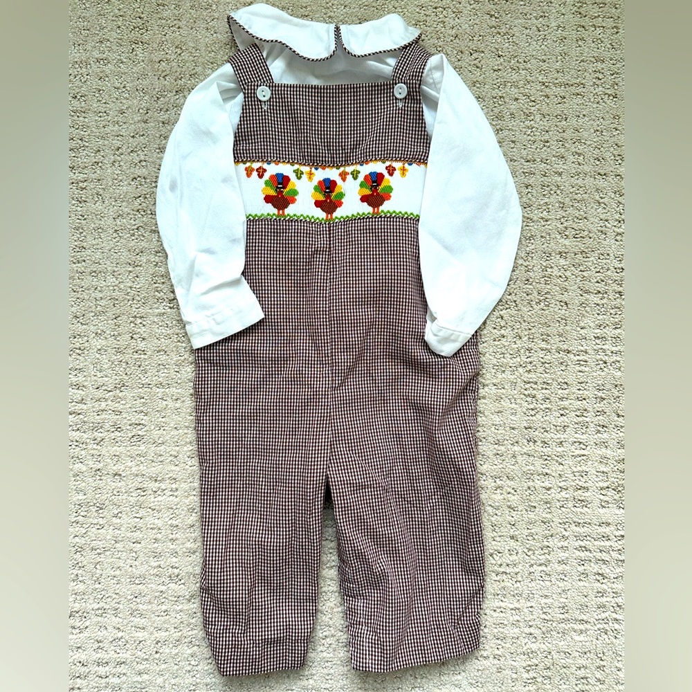 Vive La Fete Smocked Turkey Longall Set